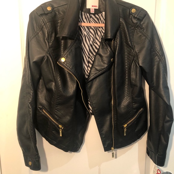 NWT Bongo Black Faux Leather Moto Jacket - Picture 4 of 11